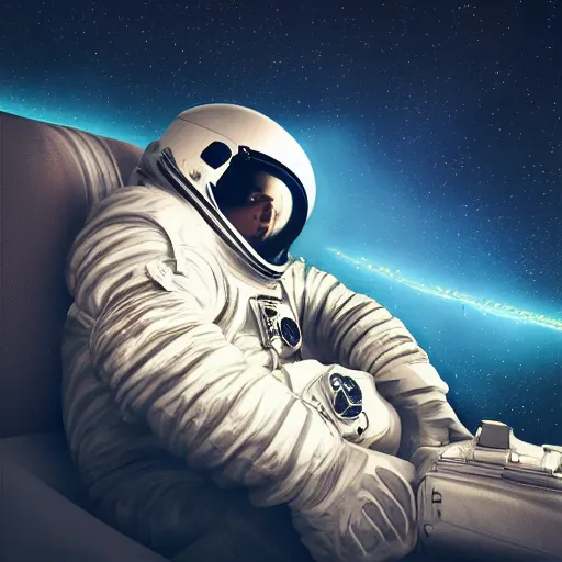 Prompt: astronaut sleeping on the turnpike highway, digital art, epic composition, highly detailed, cinematic lighting