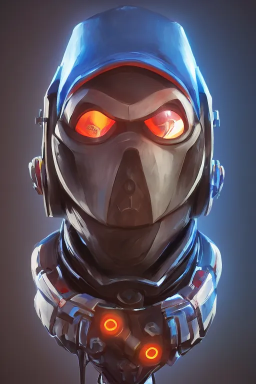 Image similar to epic mask helmet robot ninja portrait stylized as fornite style game design fanart by concept artist gervasio canda, behance hd by jesper ejsing, by rhads, makoto shinkai and lois van baarle, ilya kuvshinov, rossdraws global illumination radiating a glowing aura global illumination ray tracing hdr render in unreal engine 5