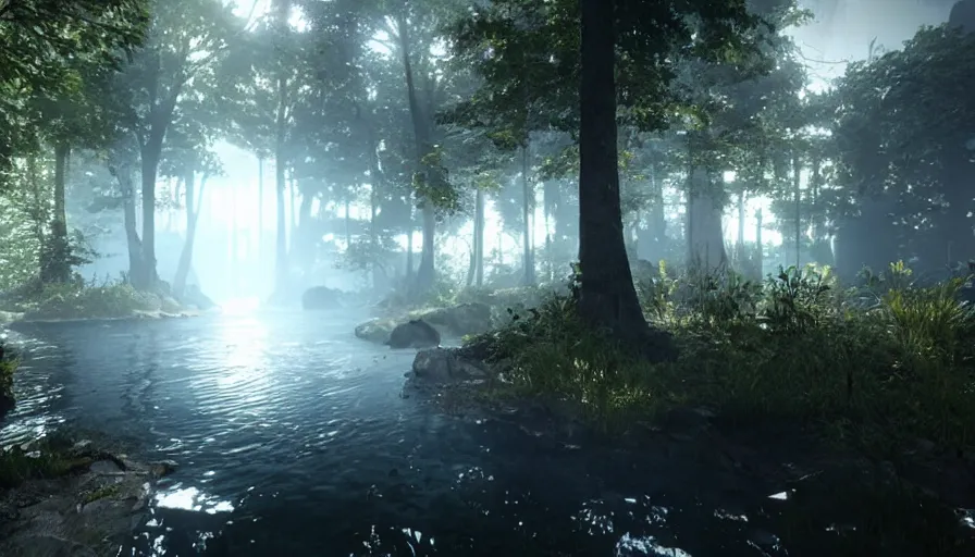 Image similar to the two complementary forces that make up all aspects and phenomena of life, with CRYENGINE