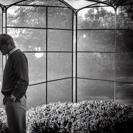 Image similar to ultraviolet spectrum portrait of a man in the garden, Ultra-Achromatic-Takumar 85mm F4.5, Baader U Venus filter, iso 800, f/4.5