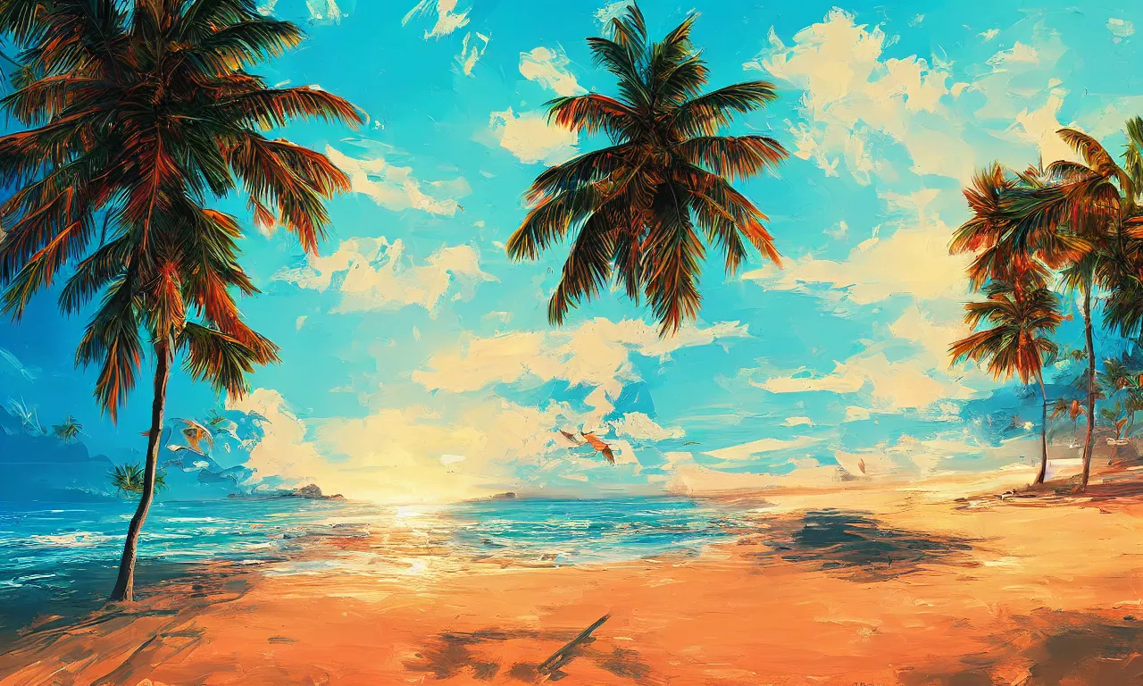 Image similar to paradise beach by alena aenami artworks in 4 k