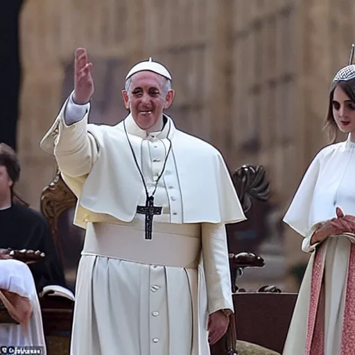 Prompt: A new pope is elected and he looks like Ana de Armas