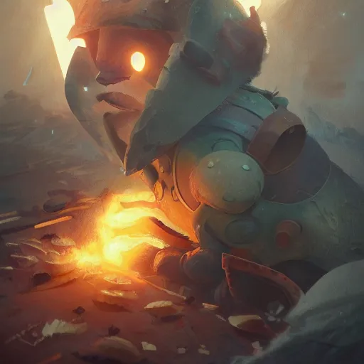 Image similar to portrait of a battle ready slice of toasted bread, viking type pokemon, pixar bread warrior, volumetric lighting, dynamic composition, art by sachin teng and sergey kolesov and ruan jia and heng z, scifi, fantasy, hyper detailed, ultra realistic, sharp focus, wildlife photography, national geographic, octane render, concept art