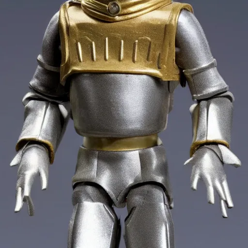 Prompt: action figure of christopher walken as the tin man from the wiz movie, 4 k, highly detailed, award winning, look at all that detail!