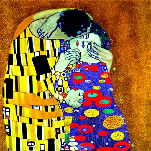 Image similar to The world is invaded by monsters (painting by Gustav Klimt)