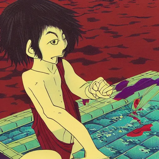 Prompt: exploding hearts swimming souls the forgotten truth we already know, in the style of jamie hewlett killian eng kawase hasui riyoko ikeda, 3 d render ar