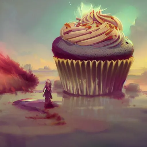 Image similar to cupcake, matte painting by ross tran, artstation