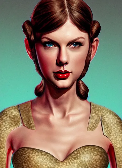 Prompt: Taylor Swift as Princess Leia in Star Wars, intricate, elegant, highly detailed, centered, digital painting, artstation, concept art, smooth, sharp focus, illustration