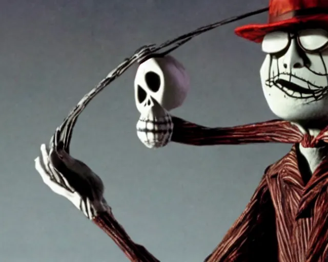 Prompt: walter white in a nightmare before christmas, movie still