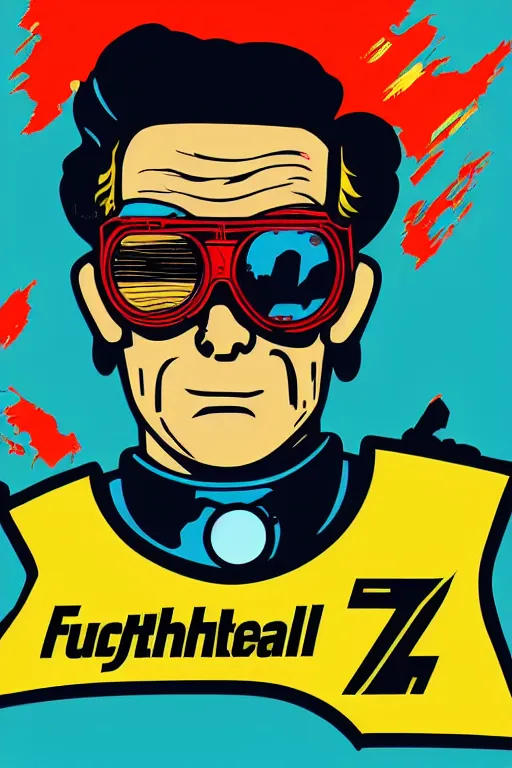 Image similar to fallout 7 6 retro futurist illustration art by butcher billy, sticker, colorful, illustration, highly detailed, simple, smooth and clean vector curves, no jagged lines, vector art, smooth andy warhol style