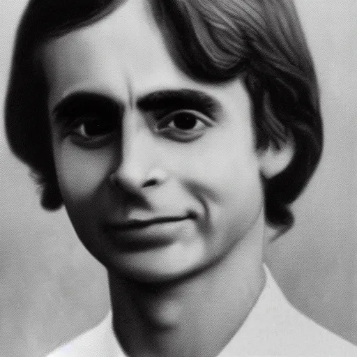 Image similar to extremely detailed photo of young carl sagan, detailed face