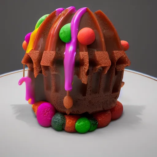 Image similar to a jello chocolate candy lollipop snickers bar icecream cake muffin jaffa waffle candy gummy jelly sandwich, volumetric lighting, octane render, unreal engine, 8k stroopwaffel