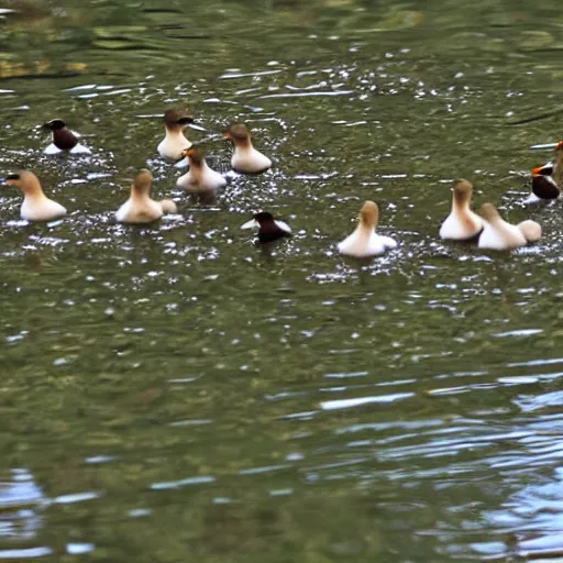 Image similar to All the ducks are swimming in the water, fal-de-ral-de-ral-do