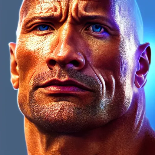 Image similar to photorealistic dwayne johnson but he is made of stone. hyperdetailed photorealism, 1 0 8 megapixels, amazing depth, glowing rich colors, powerful imagery, 3 d finalrender, 3 d shading, cinematic lighting, artstation concept art