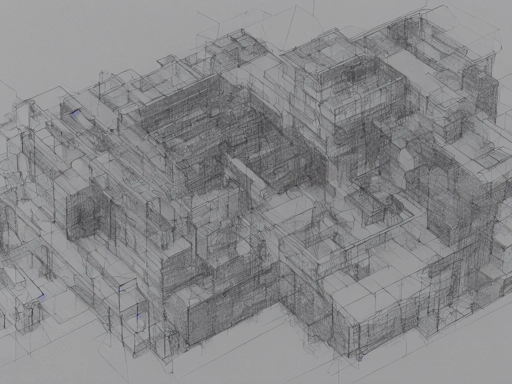 Prompt: Architectural drawing for Taipei Contemporary Art Center