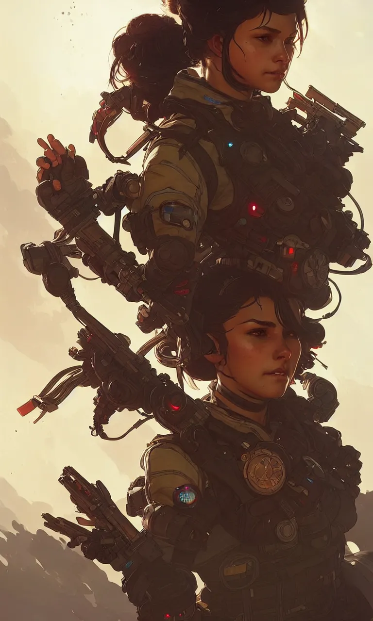Image similar to Apex Legends Woman, highly detailed, digital painting, artstation, concept art, smooth, sharp focus, illustration, art by artgerm and greg rutkowski and alphonse mucha