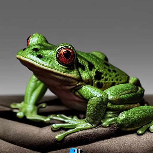 Prompt: hyperrealistic mixed media image of a frog whose head resembles alex jones, stunning 3 d render inspired art by greg rutkowski and xiang duan and thomas eakes, perfect symmetry, flesh texture, realistic, highly detailed attributes and atmosphere, dim volumetric cinematic lighting, 8 k octane detailed render, post - processing, masterpiece,