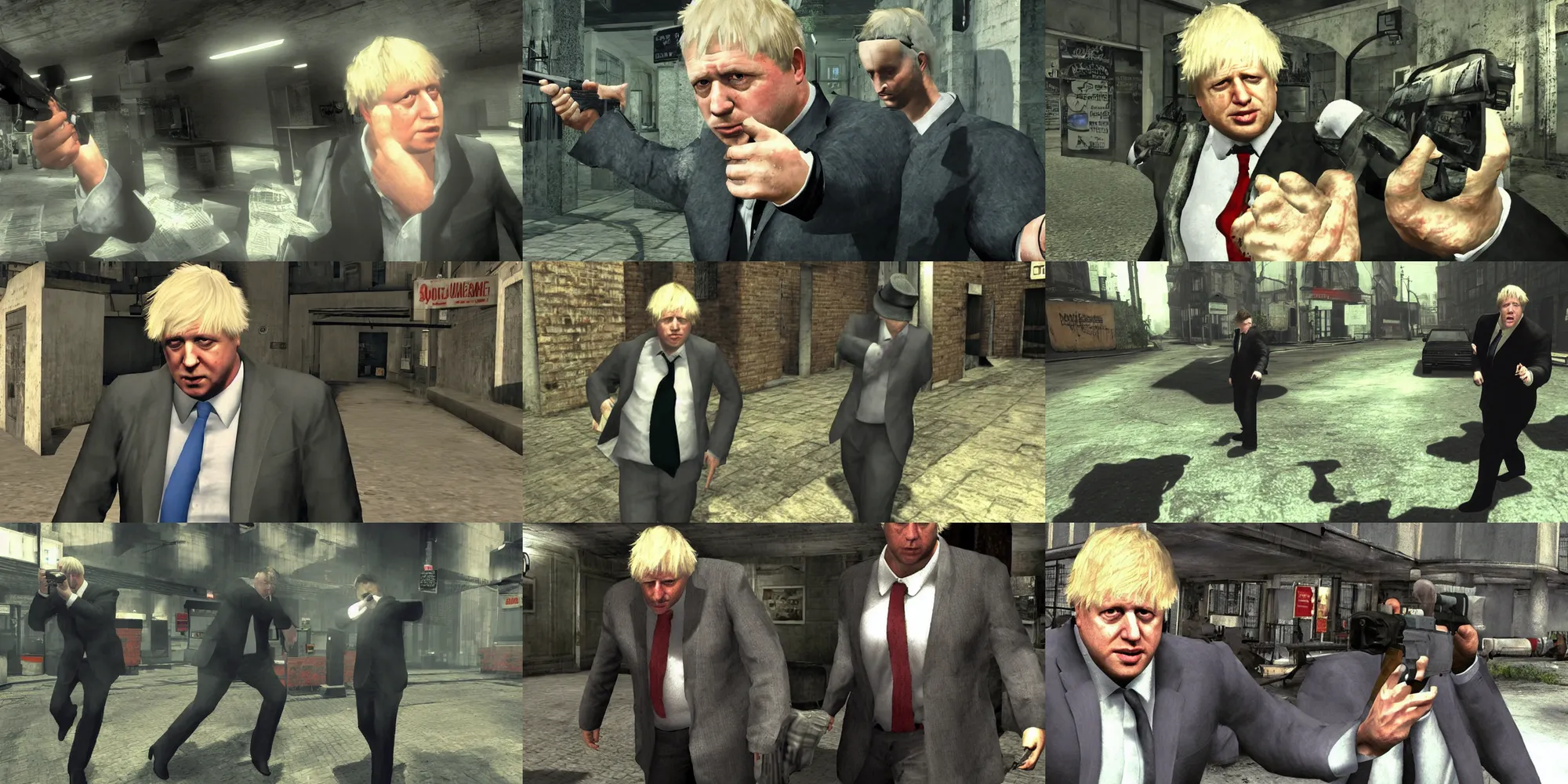 Prompt: boris johnson in max payne 1