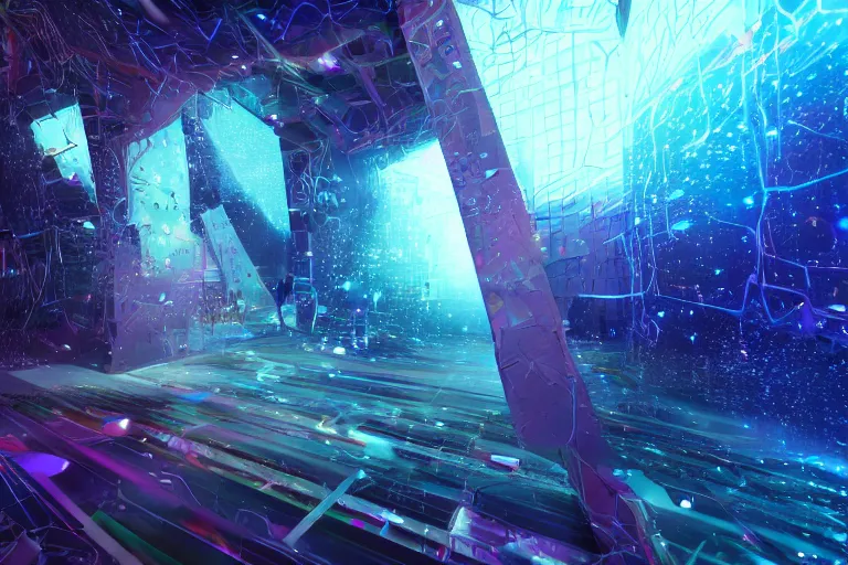 Image similar to breaking through the dimensional barrier of our universe, chromatic colors, hyperrealistic, octane render, dynamic lighting, intricate detail