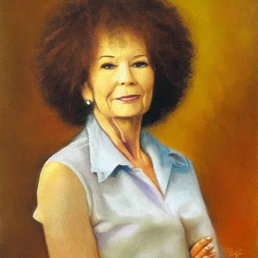 Image similar to portrait of your mother by bob ross