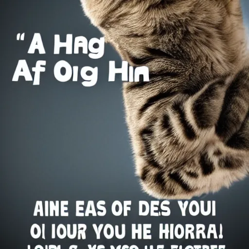 Image similar to a poster of a cat hanging onto a rope with a caption at the bottom of the poster that says hang in there