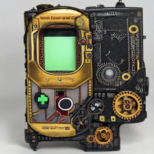 Prompt: steampunk gameboy