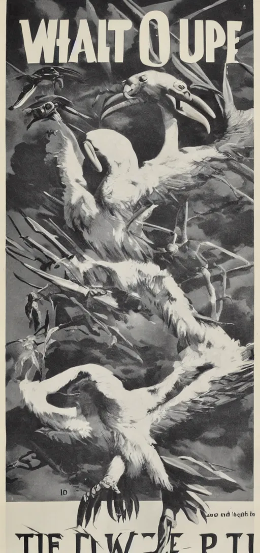 Image similar to vulture look in 1940s propaganda poster