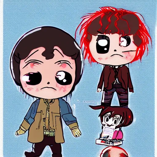 Prompt: chibi henry creel stranger things in anime style