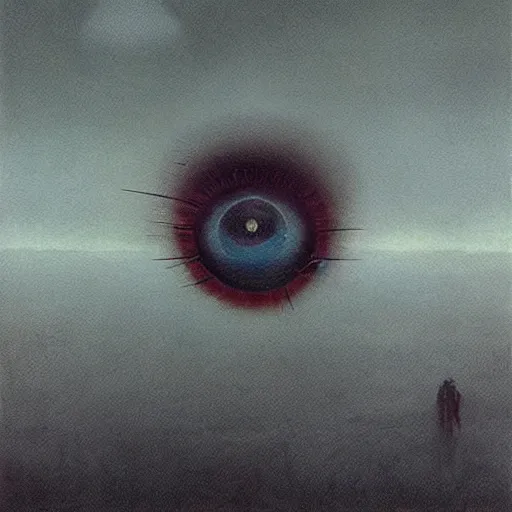 Image similar to eye in the sky trending in artstation beksinski dark, digital art, intricate, very detailed