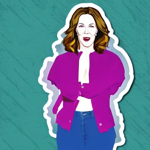 Image similar to schitts creek catherine o'hara as moira, sticker - art, svg vector, adobe - illustrator