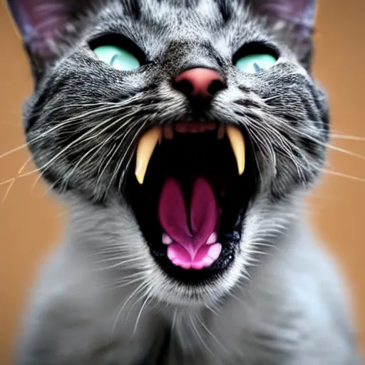 Image similar to photo of cat yawning, ultra hd