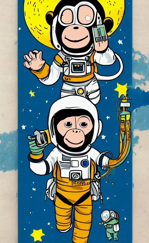 Prompt: monkey astronaut