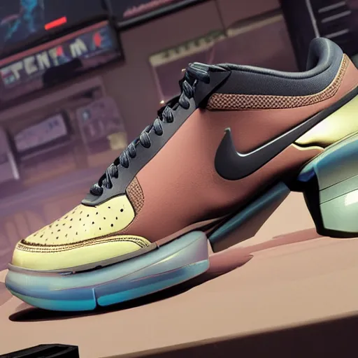 Image similar to nike airforce from cyberpunk 2 0 7 7, 3 d, ultra - realistic