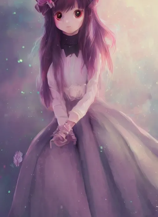 Prompt: adorable, brilliant, elegant, pastel texture, matte painting hyperpop cutest portrait trending on pixiv