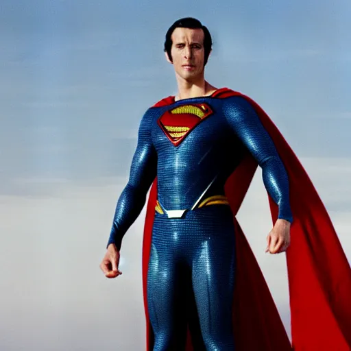 Prompt: valery giscard d'estaing as superman in man of steel ( 2 0 1 1 )