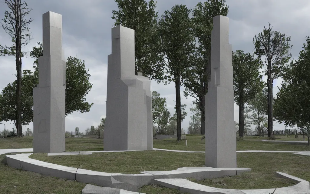Image similar to a techno - spiritual utopian monument war memorial, perfect future, award winning art