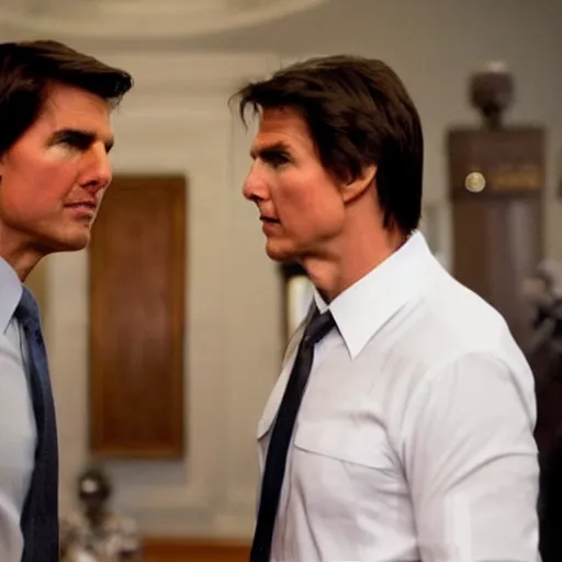 Prompt: tom cruise playing obama in a new film, movie screenshot