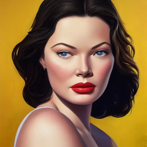 Prompt: young beautiful Gene Tierney color studio publicity photo , tight face shot portrait, highly detailed, digital painting, artstation, concept art, illustration, art , by graydon parrish