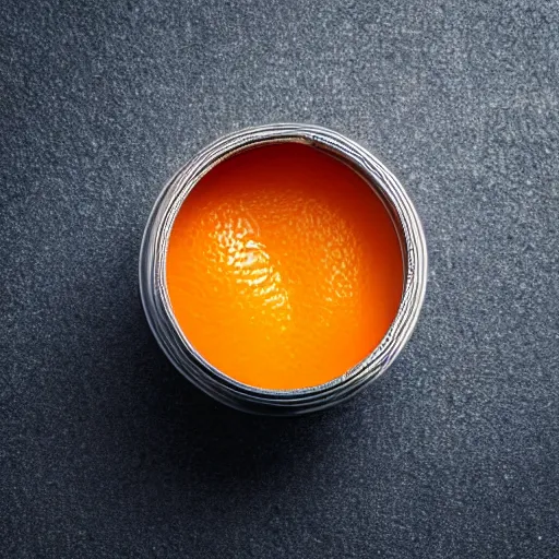 Prompt: a can of juicy orange