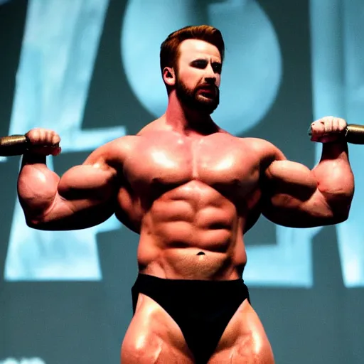 Image similar to Chris Evans as a bodybuilder, hd 4k