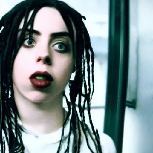 Image similar to Billie Eilish in a Tupac music video