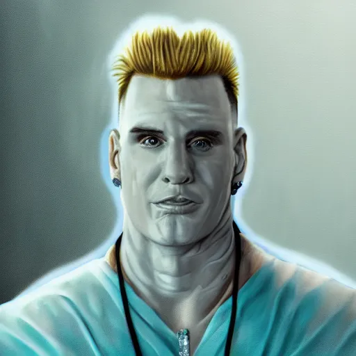 Image similar to a portrait of vanilla ice made out of vanilla and ice, concept art, matte painting