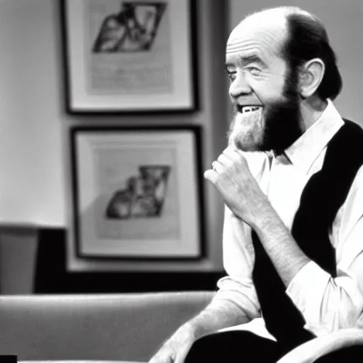 Prompt: george carlin on the show seinfeld, sitcom,