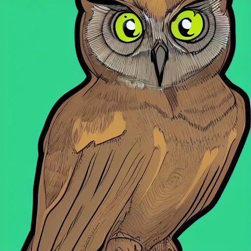 Prompt: danger owl. digital art.