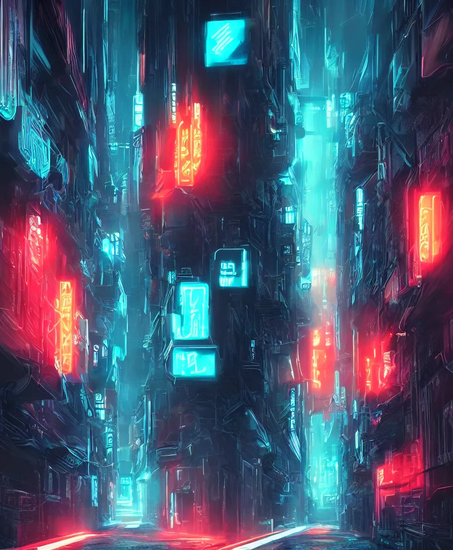 Image similar to warp speed concept art blade runner 2049 tron neon alleyway night