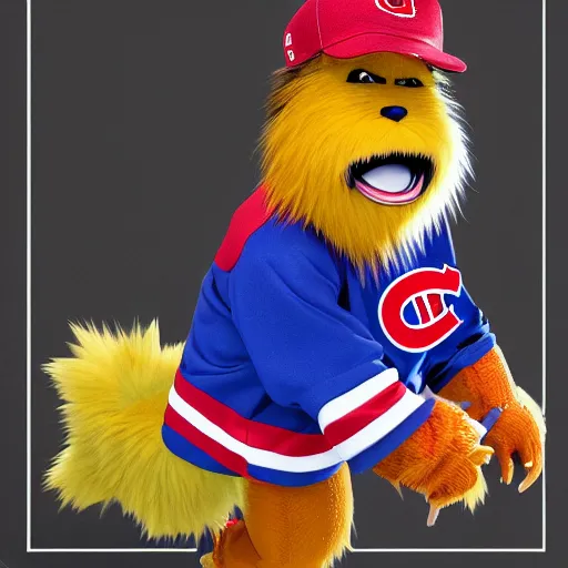 Image similar to suprised anime Portrait of Youppi the Habs Montreal Canadiens Mascot as a very sad and menacing pokemon, highly detailed anime, high evolution, 1993, legendary, smooth, sharp focus, dynamic lighting, intricate, trending on ArtStation, shiny Youppi as suprised pikachu, illustration pokemon, art by WLOP