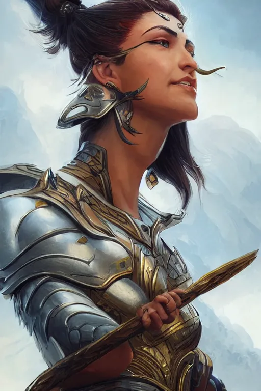 Image similar to amazon valkyrie athena, d & d, fantasy, portrait, highly detailed, headshot, digital painting, trending on artstation, concept art, sharp focus, illustration, art by artgerm and greg rutkowski and magali villeneuve