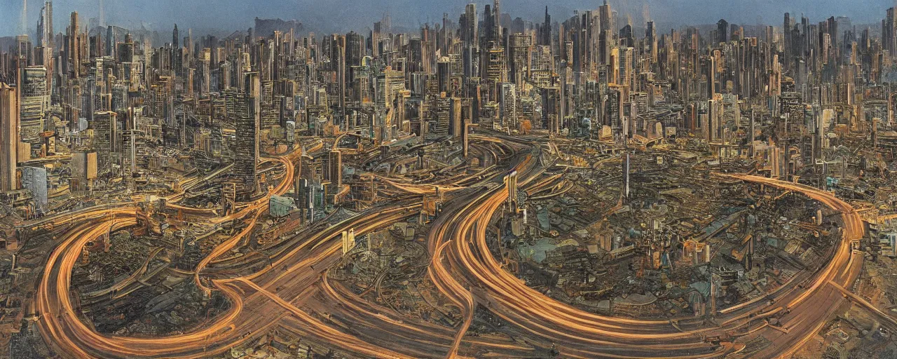 Image similar to internal neon City in the internal earth rounded by nature. by stephen shore, epic composition, spiritual sci-fi, centered city elegant, sharp focus