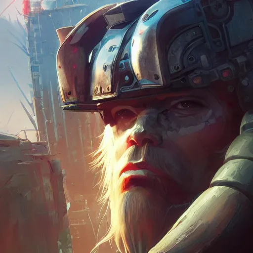 Image similar to cyberpunk viking helmet mask warrior goddess robot ninja fantasy, art gta 5 cover, official fanart behance hd artstation by jesper ejsing, by rhads, makoto shinkai and lois van baarle, ilya kuvshinov, ossdraws