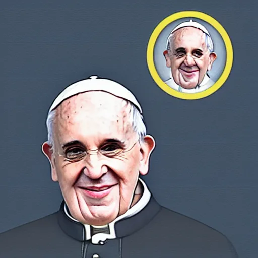 Prompt: The pope in the style of a twemoji, svg